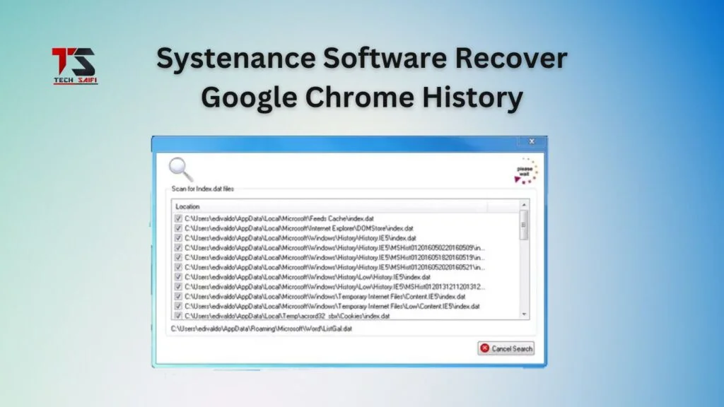 Systenance Software Recover Google Chrome History